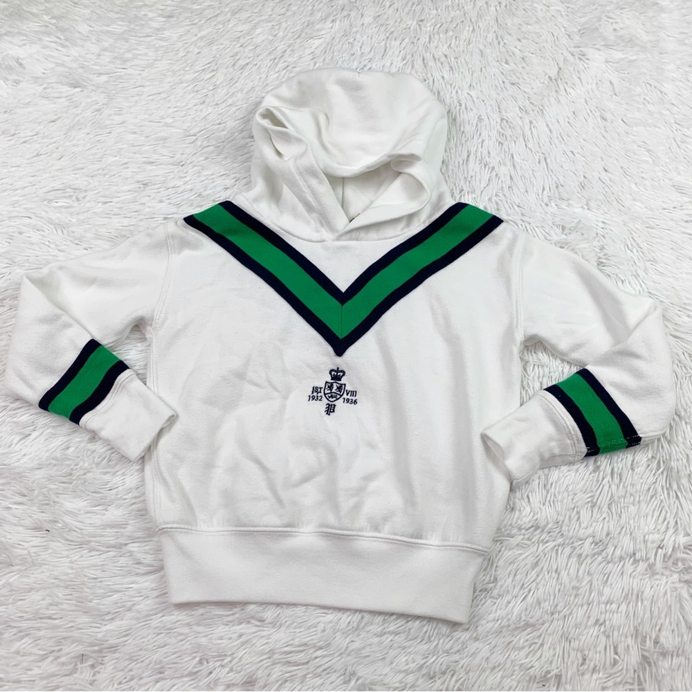 Polo Ralph Lauren cricket striped fleece hoodie long sleeves‎ pullover